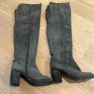 Jeffrey Campbell 7.5 grey suede over the knee boots